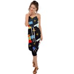 Space Seamless Pattern Waist Tie Cover Up Chiffon Dress