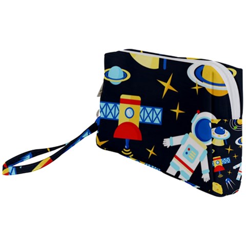 Space Seamless Pattern Wristlet Pouch Bag (Small) from ArtsNow.com