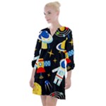 Space Seamless Pattern Open Neck Shift Dress