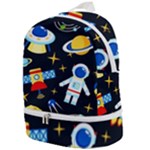 Space Seamless Pattern Zip Bottom Backpack