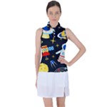 Space Seamless Pattern Women s Sleeveless Polo Tee