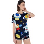 Space Seamless Pattern Perpetual Short Sleeve T-Shirt