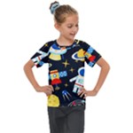 Space Seamless Pattern Kids  Mesh Piece Tee