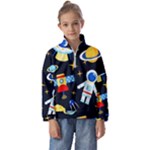 Space Seamless Pattern Kids  Half Zip Hoodie