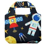 Space Seamless Pattern Premium Foldable Grocery Recycle Bag