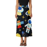 Space Seamless Pattern Classic Midi Chiffon Skirt