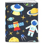 Space Seamless Pattern 8  x 10  Hardcover Notebook