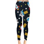 Seamless-adventure-space-vector-pattern-background Leggings 