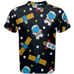 Seamless-adventure-space-vector-pattern-background Men s Cotton Tee