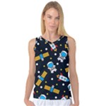 Seamless-adventure-space-vector-pattern-background Women s Basketball Tank Top