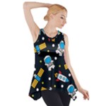 Seamless-adventure-space-vector-pattern-background Side Drop Tank Tunic