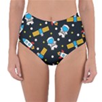 Seamless-adventure-space-vector-pattern-background Reversible High-Waist Bikini Bottoms