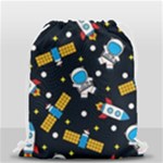 Seamless-adventure-space-vector-pattern-background Drawstring Bag (Small)