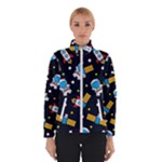 Seamless-adventure-space-vector-pattern-background Women s Bomber Jacket