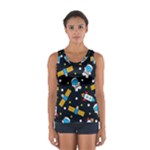 Seamless-adventure-space-vector-pattern-background Sport Tank Top 