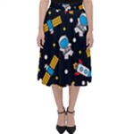 Seamless-adventure-space-vector-pattern-background Classic Midi Skirt