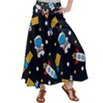 Seamless-adventure-space-vector-pattern-background Women s Satin Palazzo Pants