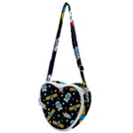 Seamless-adventure-space-vector-pattern-background Heart Shoulder Bag