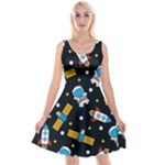 Seamless-adventure-space-vector-pattern-background Reversible Velvet Sleeveless Dress