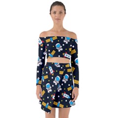 Off Shoulder Top with Skirt Set 
