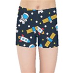 Seamless-adventure-space-vector-pattern-background Kids  Sports Shorts