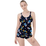 Seamless-adventure-space-vector-pattern-background Boyleg Tankini Set 