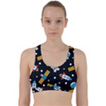 Seamless-adventure-space-vector-pattern-background Back Weave Sports Bra