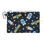 Seamless-adventure-space-vector-pattern-background Canvas Cosmetic Bag (Large)