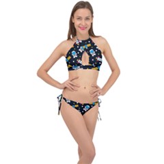 Cross Front Halter Bikini Set 