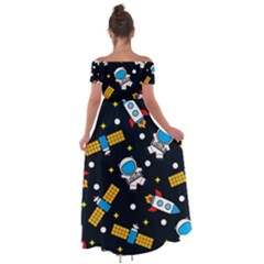 Off Shoulder Open Front Chiffon Dress 