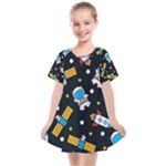 Seamless-adventure-space-vector-pattern-background Kids  Smock Dress