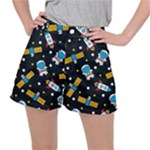 Seamless-adventure-space-vector-pattern-background Women s Ripstop Shorts