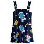 Seamless-adventure-space-vector-pattern-background Kids  Layered Skirt Swimsuit