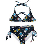 Seamless-adventure-space-vector-pattern-background Kids  Classic Bikini Set