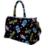 Seamless-adventure-space-vector-pattern-background Duffel Travel Bag