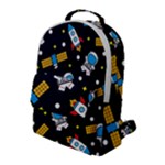 Seamless-adventure-space-vector-pattern-background Flap Pocket Backpack (Large)