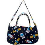 Seamless-adventure-space-vector-pattern-background Removable Strap Handbag