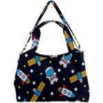 Seamless-adventure-space-vector-pattern-background Double Compartment Shoulder Bag