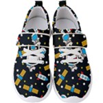Seamless-adventure-space-vector-pattern-background Men s Velcro Strap Shoes