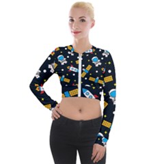 Long Sleeve Cropped Velvet Jacket 