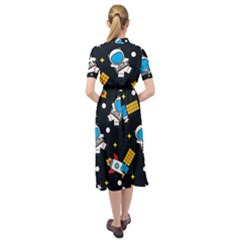 Keyhole Neckline Chiffon Dress 