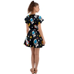 Flutter Sleeve Wrap Dress 
