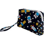 Seamless-adventure-space-vector-pattern-background Wristlet Pouch Bag (Small)