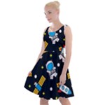 Seamless-adventure-space-vector-pattern-background Knee Length Skater Dress