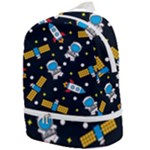 Seamless-adventure-space-vector-pattern-background Zip Bottom Backpack