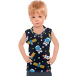 Seamless-adventure-space-vector-pattern-background Kids  Sport Tank Top