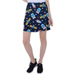 Seamless-adventure-space-vector-pattern-background Tennis Skirt