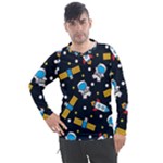 Seamless-adventure-space-vector-pattern-background Men s Pique Long Sleeve Tee