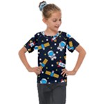 Seamless-adventure-space-vector-pattern-background Kids  Mesh Piece Tee