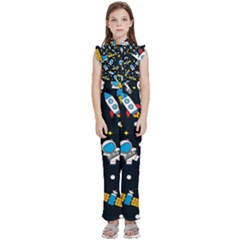 Kids  Sleeveless Ruffle Edge Band Collar Chiffon One Piece 